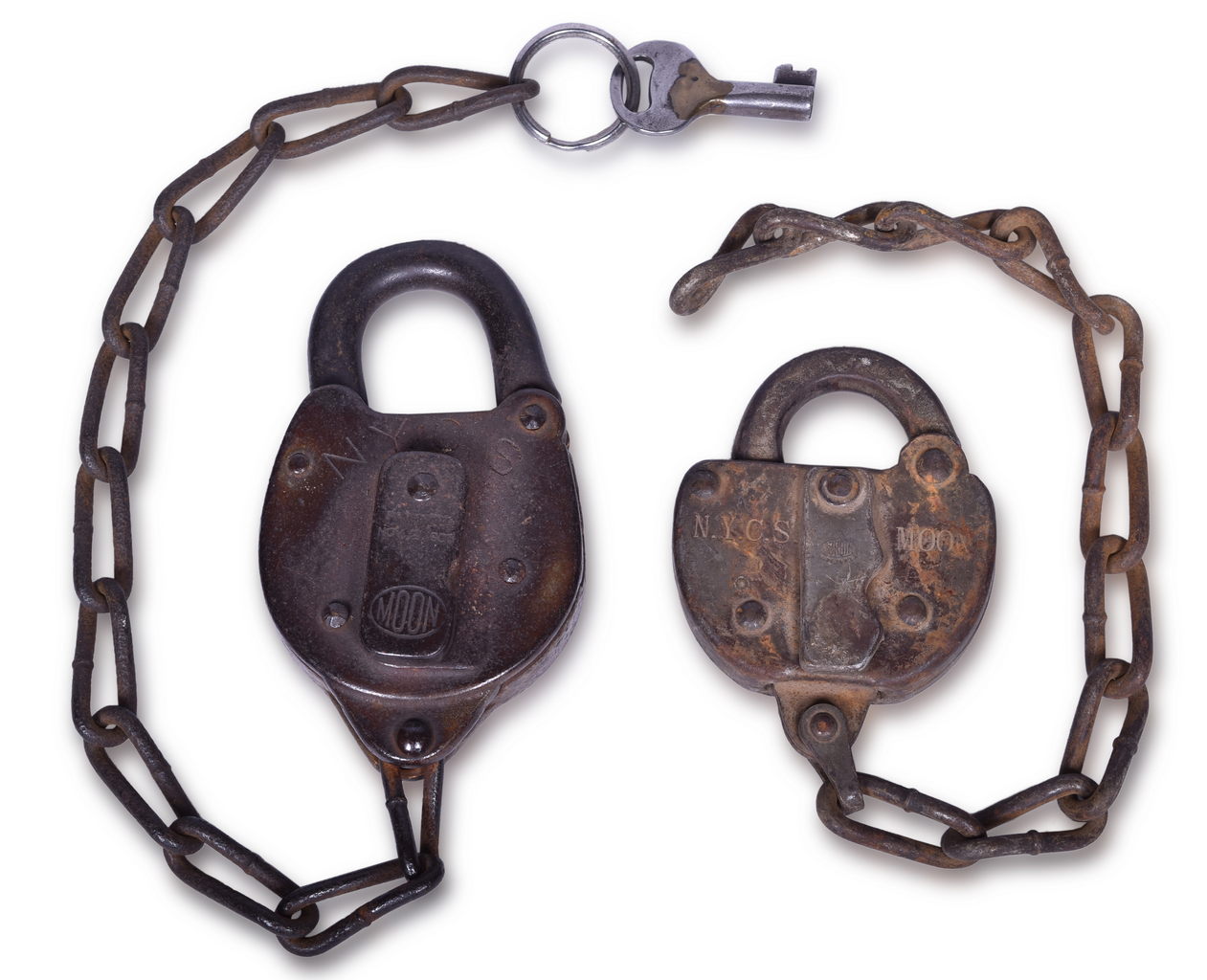 2073 - Pair of Moon New York Central Railroad Locks with Key thumbnail