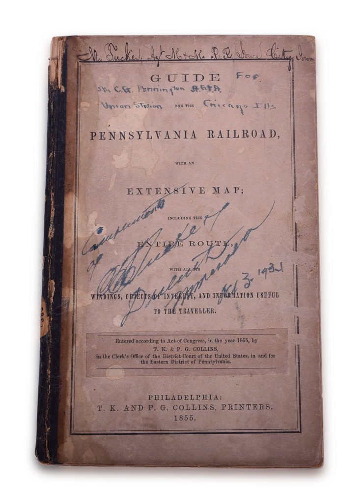 2091 - 1855 Guide for the Pennsylvania Railroad with an Extensive Map from the Pennsylvania Railroad thumbnail