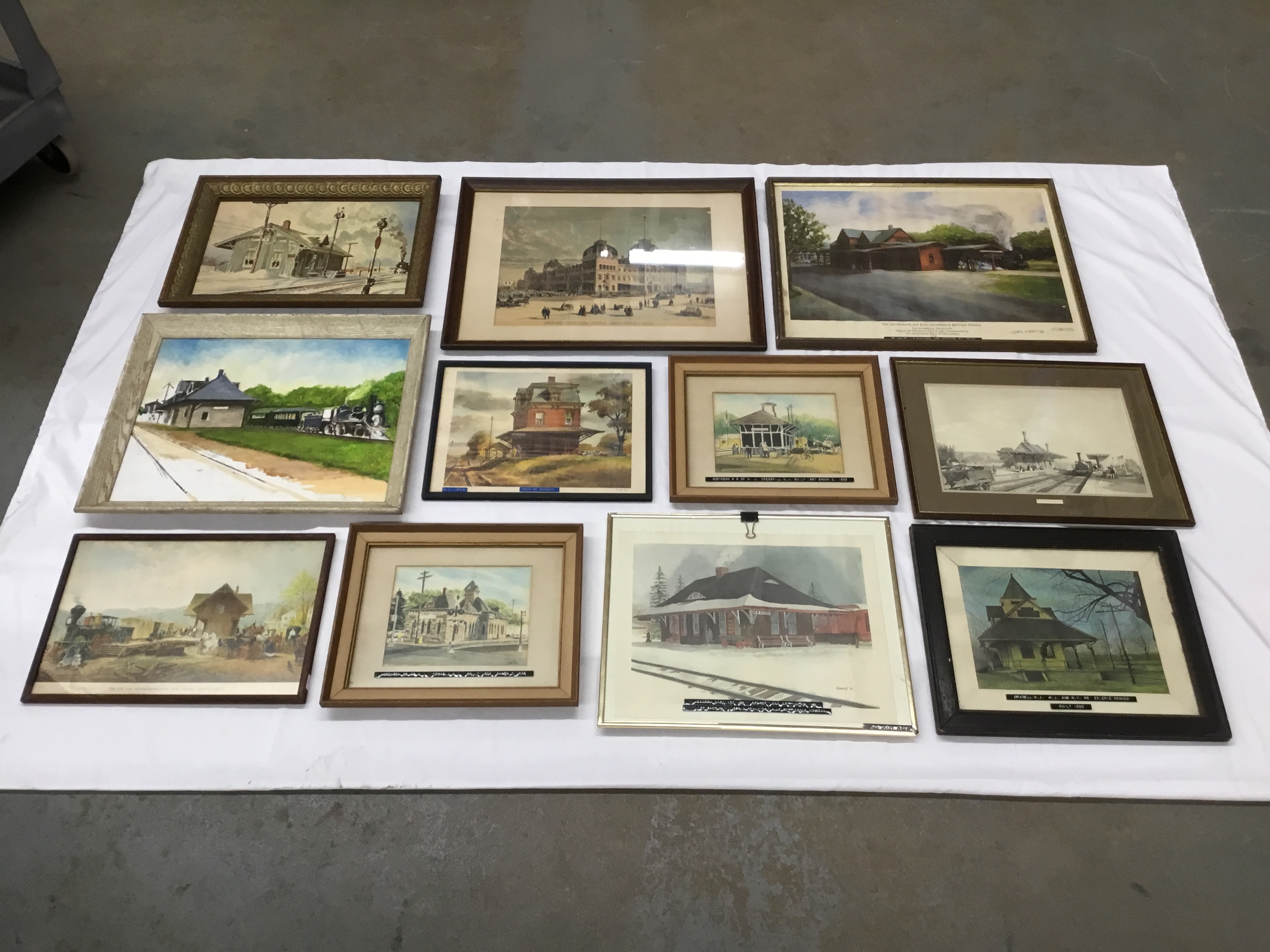 2109 - Eleven Railroad Station Art Prints, Lithographs, and Painting - Grand Central Depot, Gettsyburg Railroad, Tenafly Railroad Station, and More thumbnail