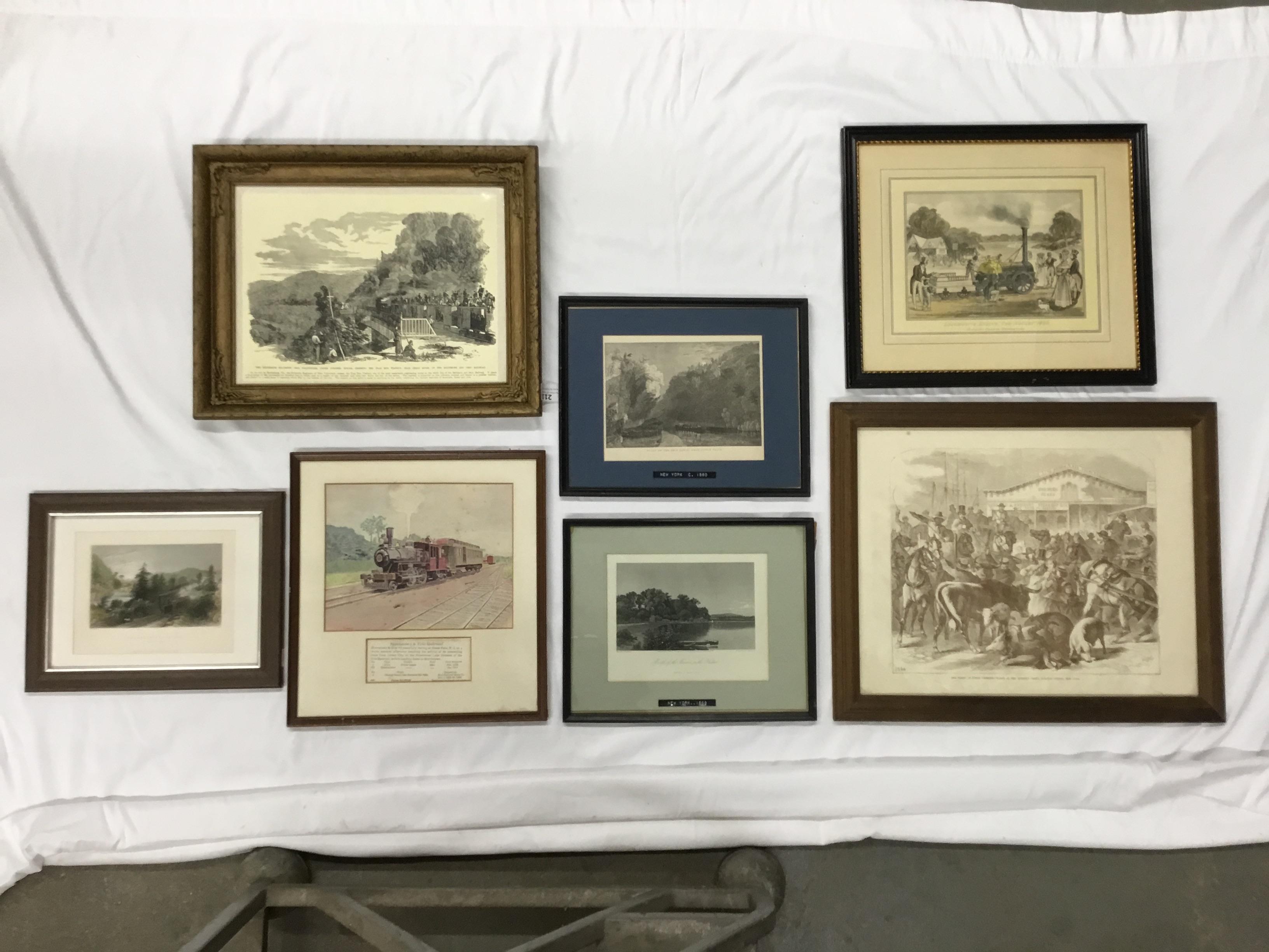 2115 - Seven Framed Railroad Lithograph Prints and Art Prints - Baltimore & Ohio, Morristown & Erie, and More thumbnail