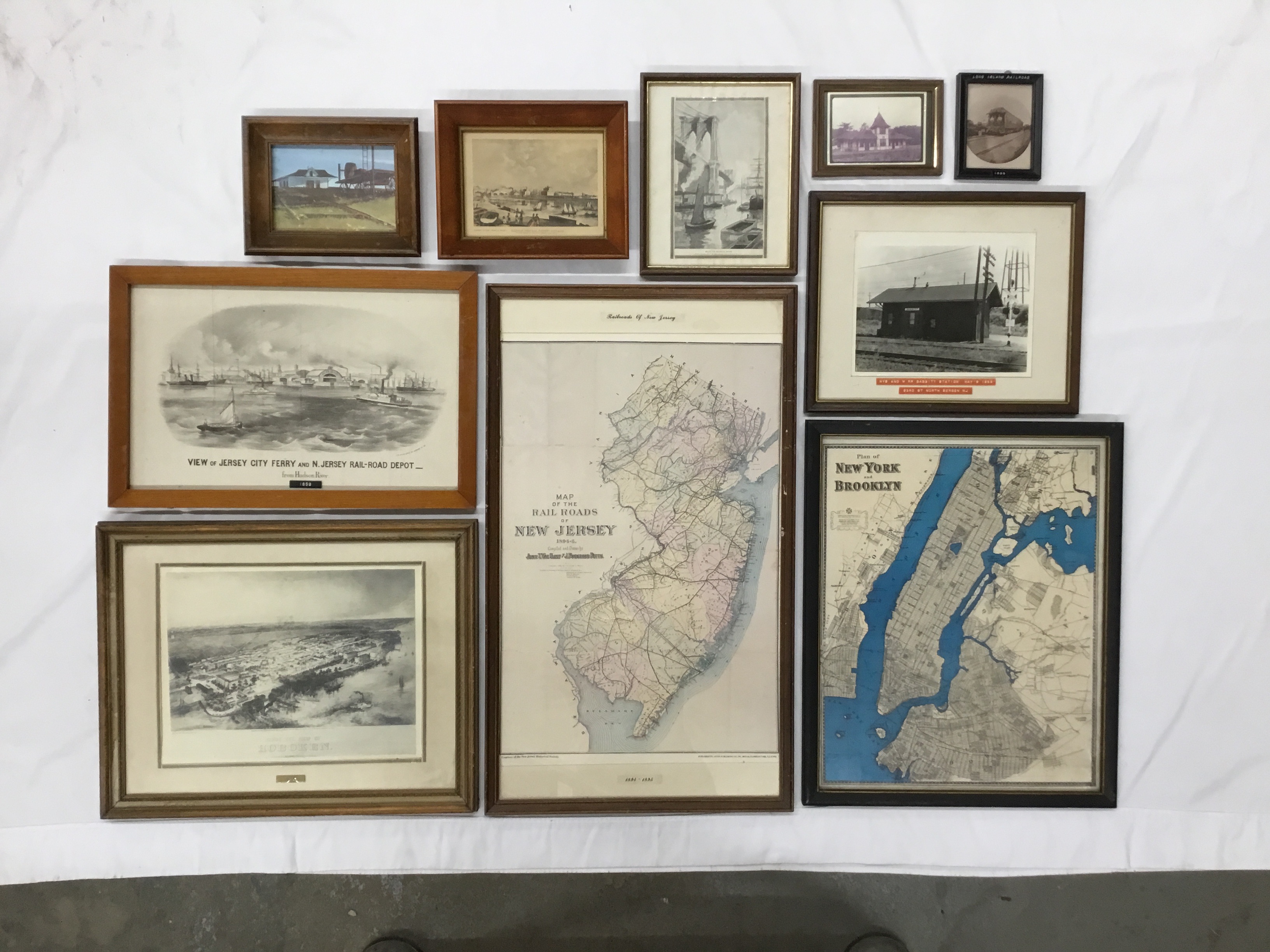 2147 - Group of Ten Railroad Photographs, Maps, and Prints - New Jersey, Long Island, and New York thumbnail