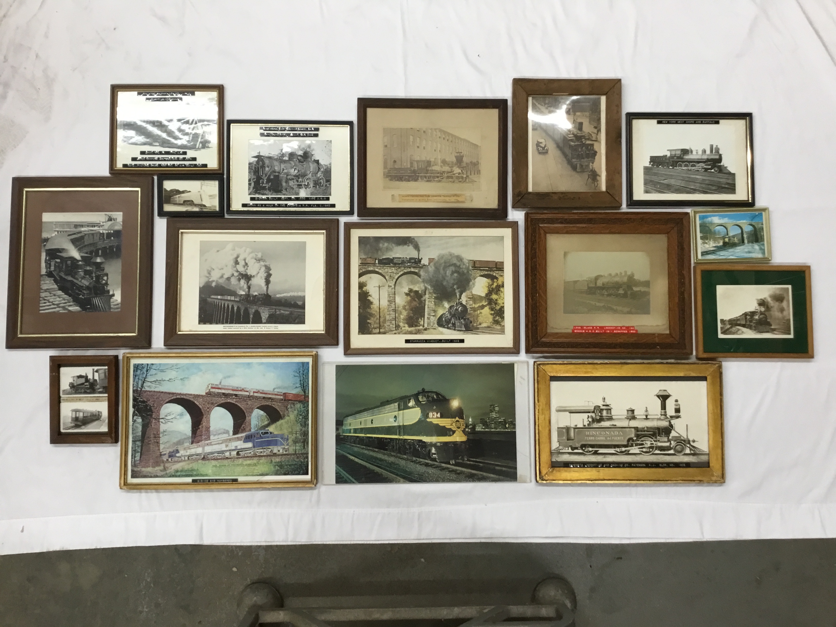 2153 - Sixteen Framed Railroad Locomotive Photographs and Prints - Nickel Plate Road, Reading, Erie, and More thumbnail