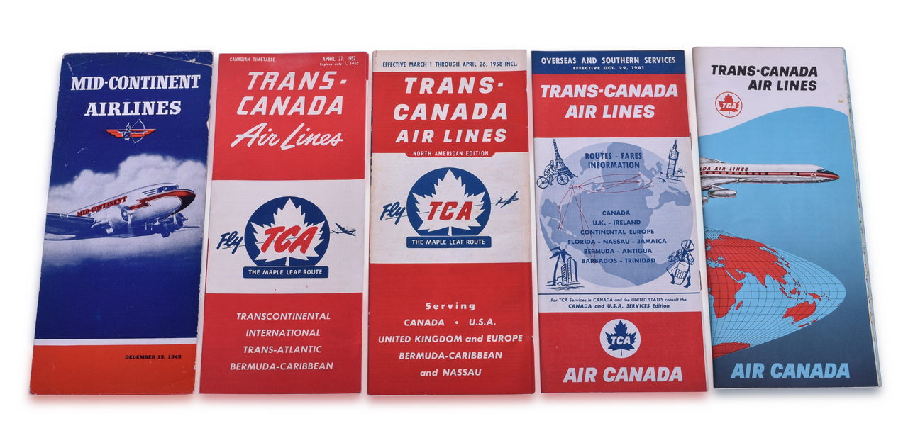 3401 - Five Trans-Canada Air Lines and Mid-Continent Airlines Timetables and Brochure thumbnail
