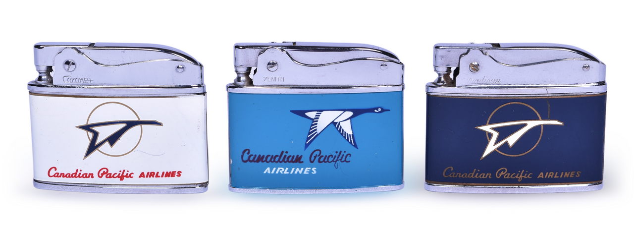 3409 - Three Canadian Pacific Airlines Advertising Lighters - Zenith, Madison, and Coronet thumbnail