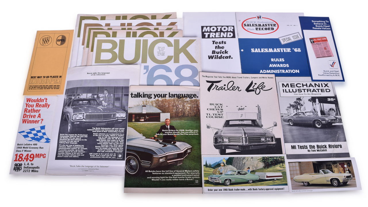 3410 - 17 Pieces of 1968 Buick Promotional and Sales Literature - Wildcat, Rivera, Full Line thumbnail
