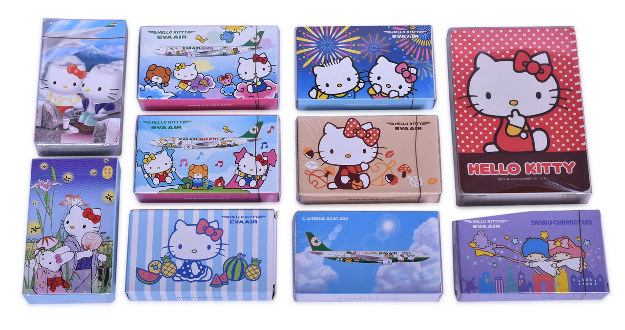 3417 - Ten EVA Air Hello Kitty Airline Playing Card Decks thumbnail