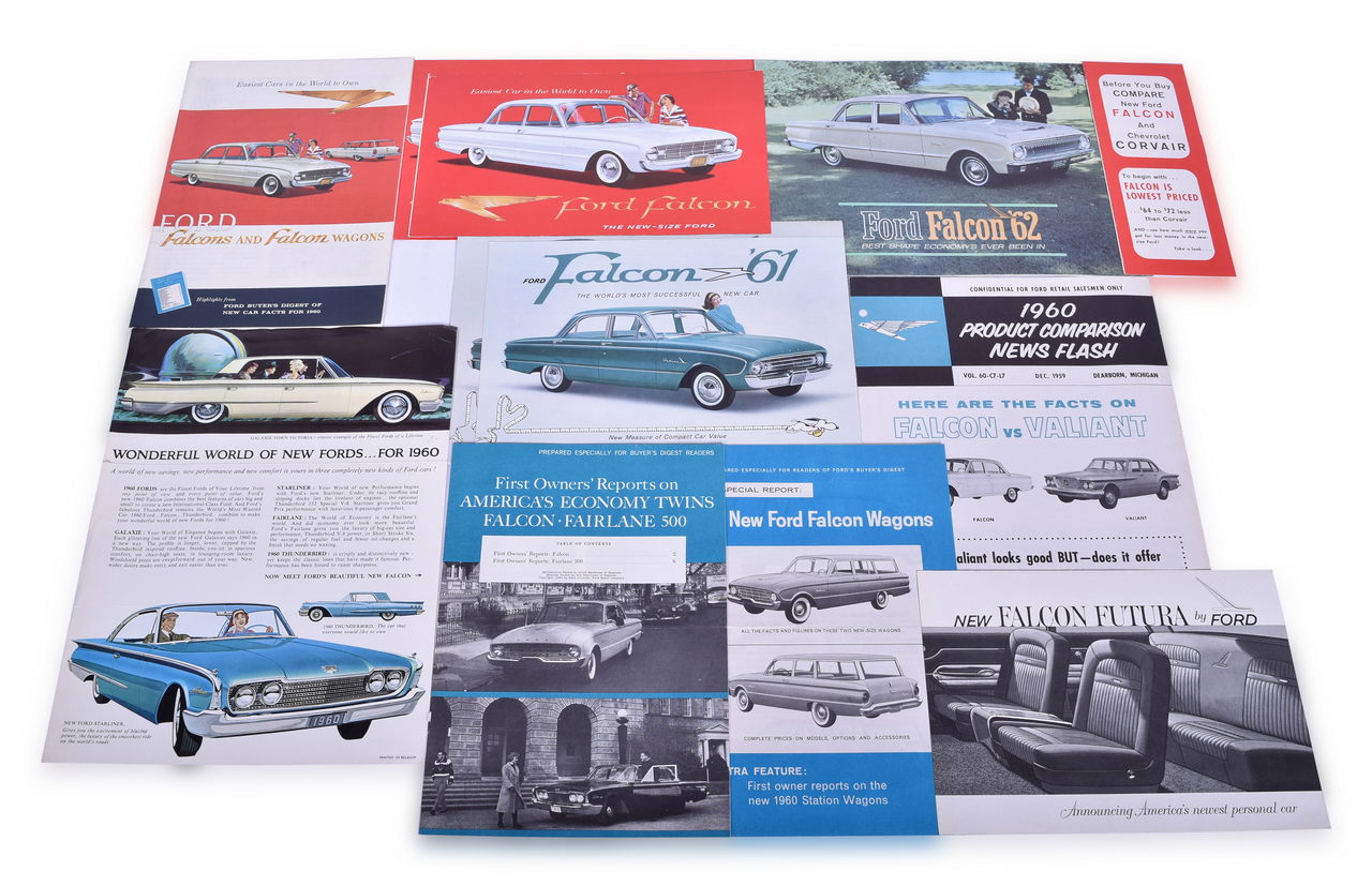 3422 - 12 Pieces of Ford Falcon Sales, Dealership and Promotional Literature 1960-1962 thumbnail