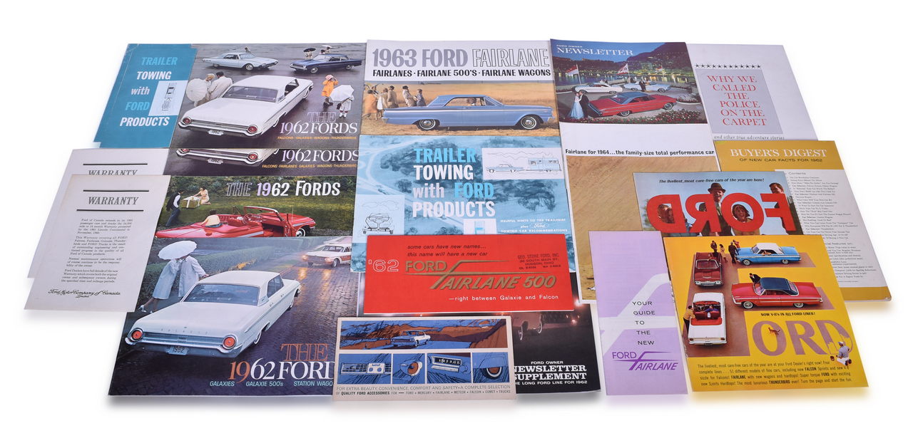 3424 - 21 Pieces of Ford Passenger Car Sales and Promotional Literature 1962-1964 - Galaxie, Fairlane, etc. thumbnail