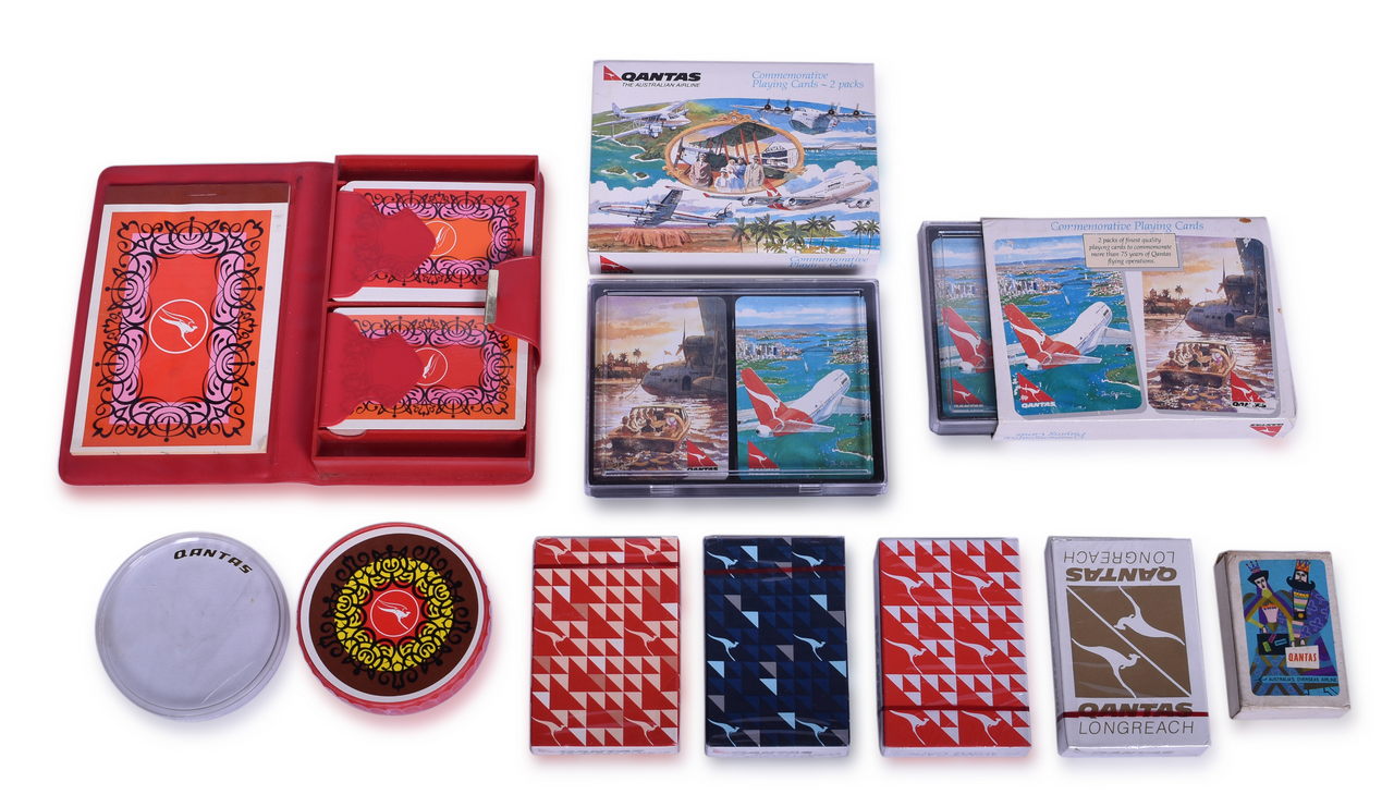 3429 - Twelve Qantas Australian Airline Playing Card Decks thumbnail