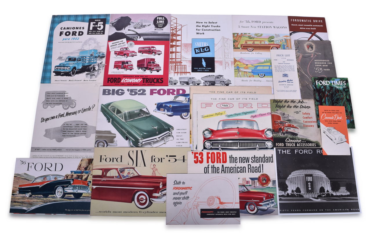 3430 - 21 Pieces of Ford Passenger Car & Truck Promotional Literature 1952-1956 thumbnail