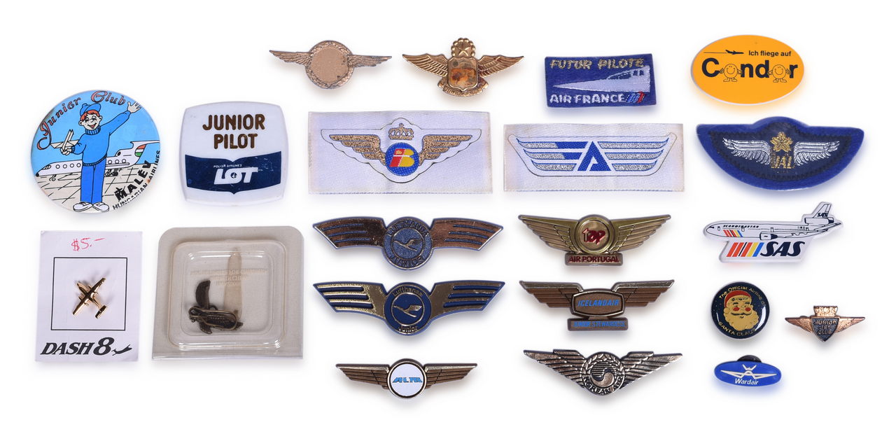 3431 - Twenty-One International Airline Junior Wings, Badges, Patches, and Pins - FinnAir Santa Claus, SAS, JAL, Korean air, Iberia, and More thumbnail