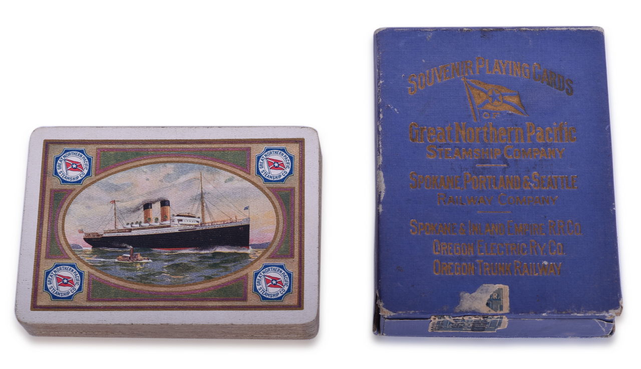 3437 - Great Northern Pacific Steamship Souvenir Playing Cards - Spokane, Portland & Seattle Railway Company thumbnail