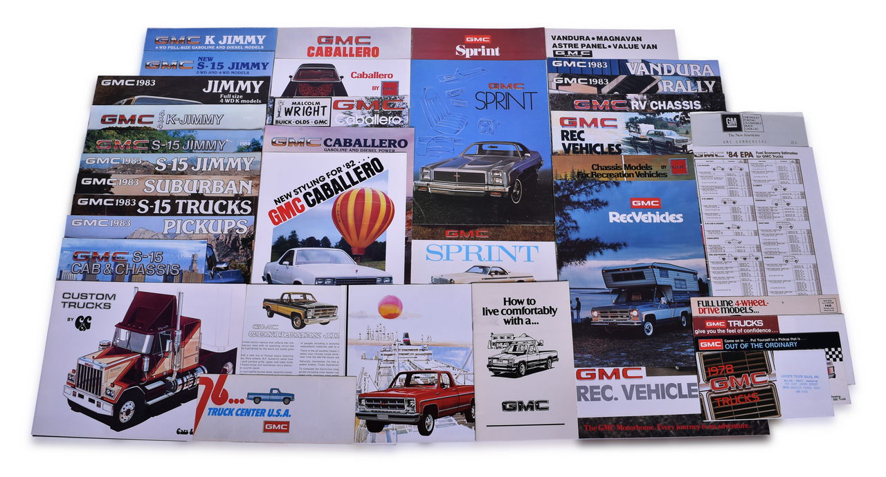 3438 - 38 Pieces of GMC Truck Promotional and Sales Literature 1971-1974 - Sprint, Suburban, Jimmy, Commercial Trucks, and More thumbnail