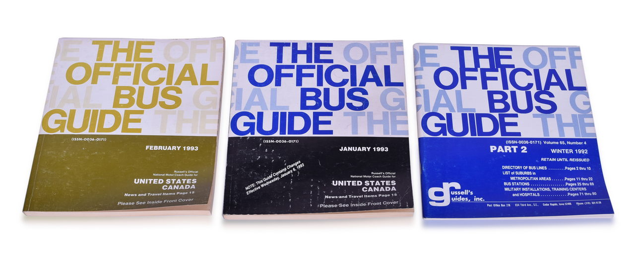 3469 - Three Russell's Official Bus Guides Volume 65 - 1992 and 1993 thumbnail