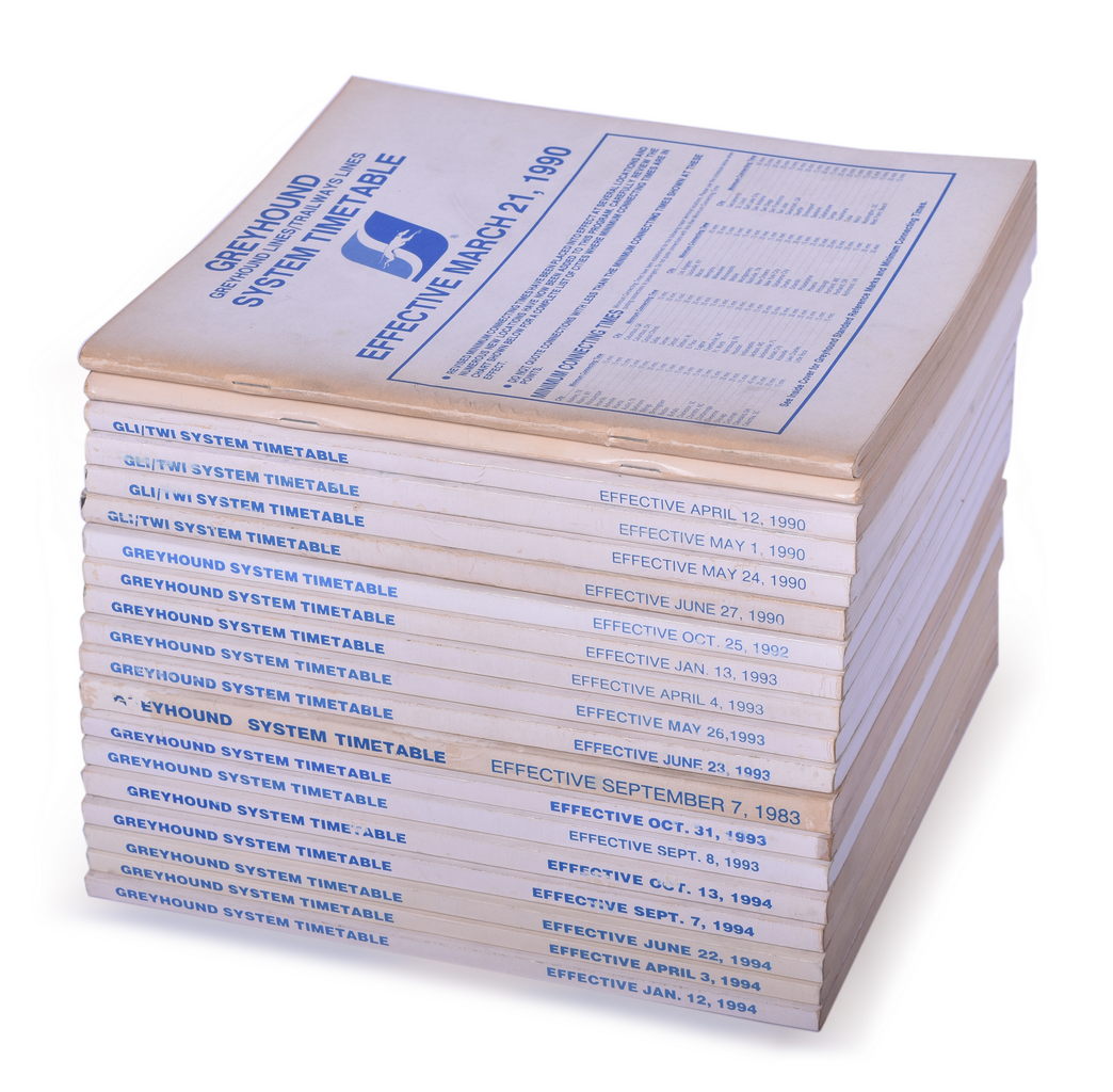 3485 - Nineteen Greyhound Lines Bus System Timetables - 1983 to 1994 thumbnail