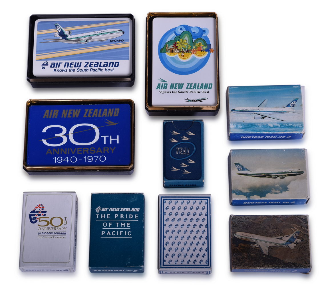 3495 - Ten Air New Zealand Airline Playing Card Decks - TEAL, 30th Anniversary, 50th Anniversary, and More thumbnail