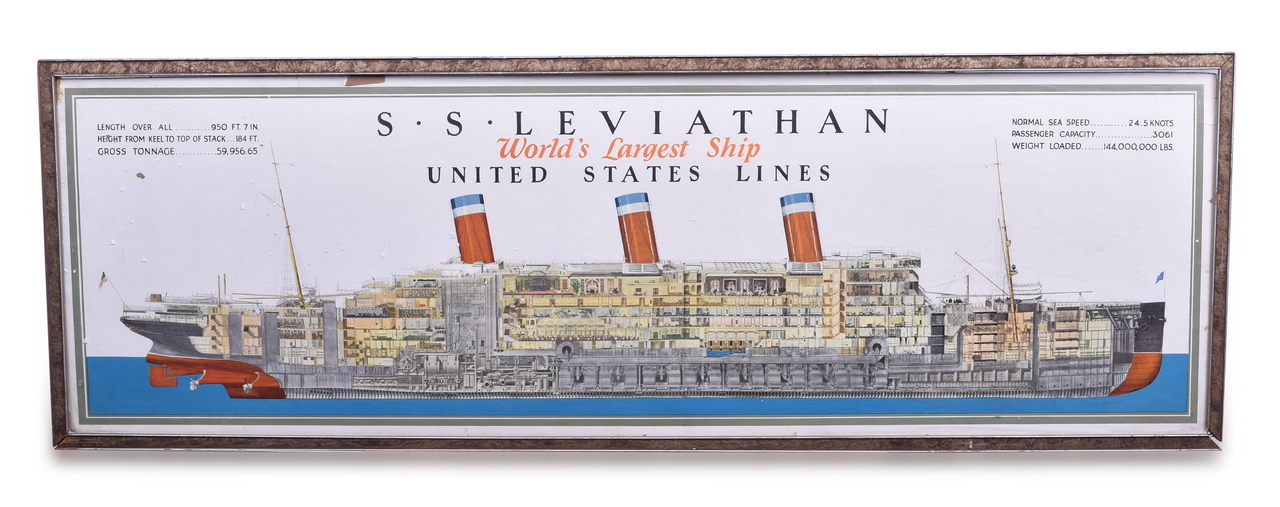3501 - SS Leviathan United States Lines World's Largest Ship Cutaway Print thumbnail