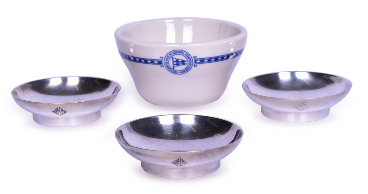3505 - Four Pieces of Steamship China and Silver - Holland America Lines and Peninsular & Occidental Steamship Co. thumbnail