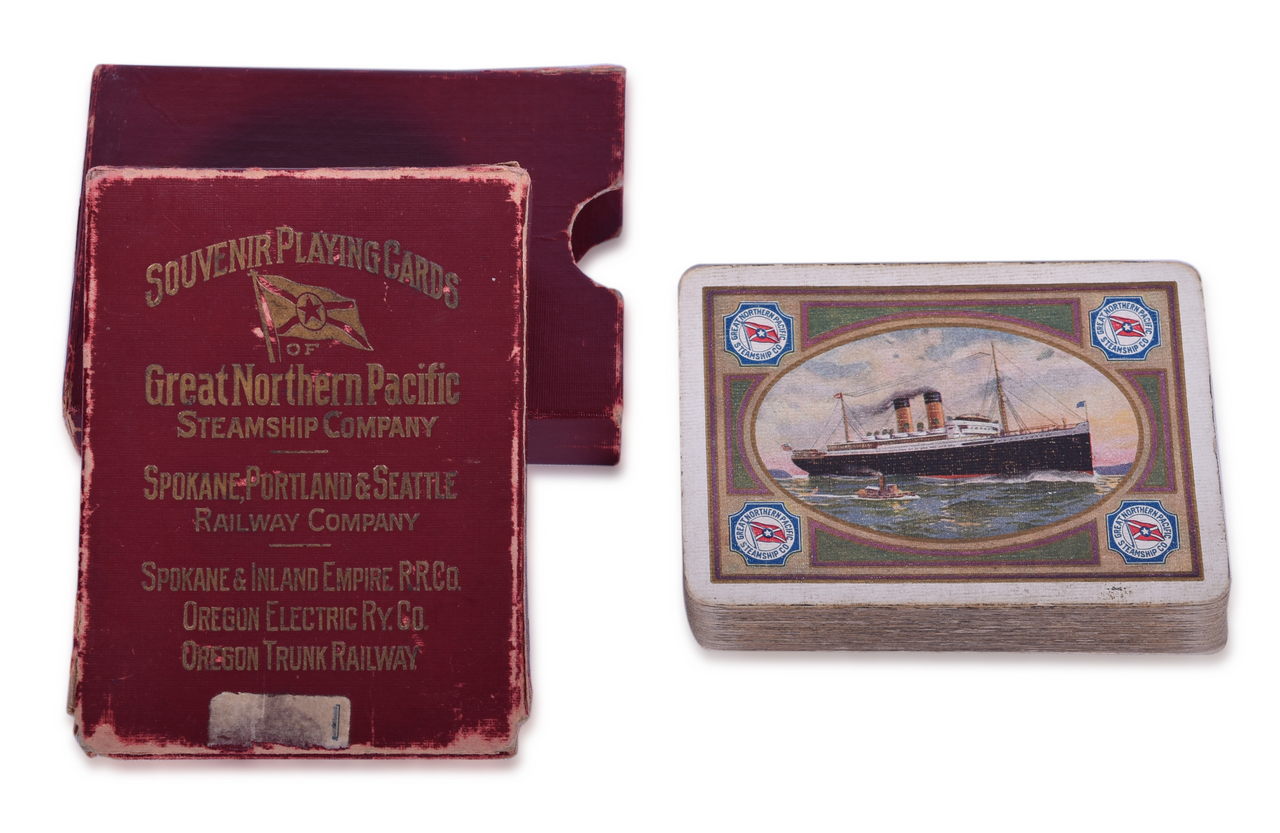 3515 - Great Northern Pacific Steamship Souvenir Playing Cards - Spokane, Portland & Seattle Railway Company thumbnail