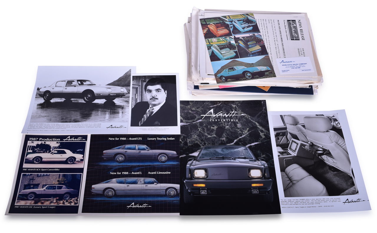 3524 - 130+ Pieces of Avanti Automotive Literature including Catalogs, Articles, Media Kits, etc thumbnail