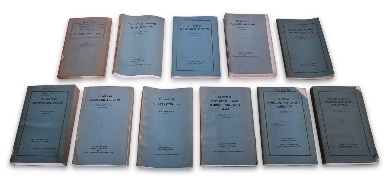 3525 - Eleven Port Series Books with Fold Out Maps - No. 9 Through No. 23 - Army Corps of Engineers thumbnail