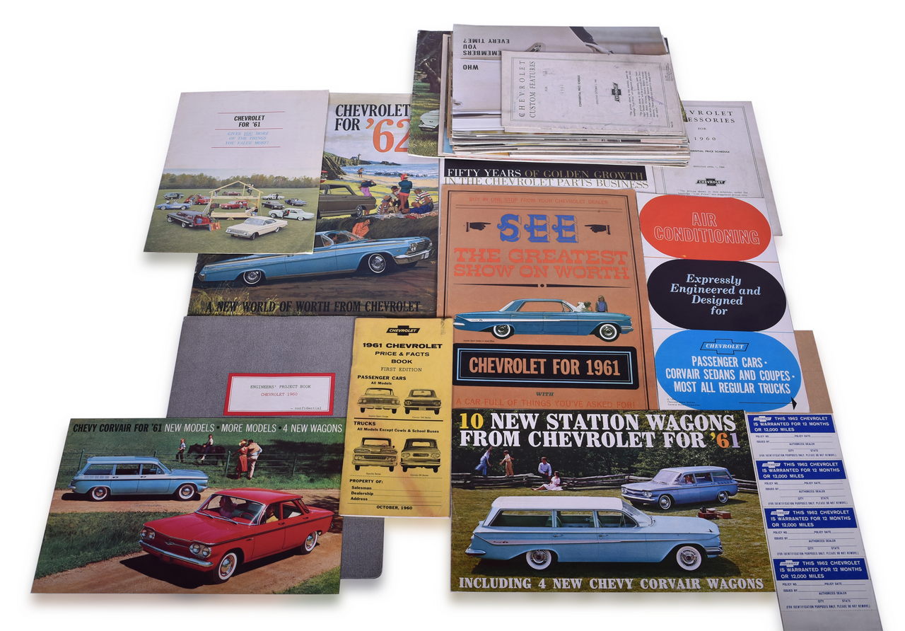 3528 - 57 Pieces of Chevrolet Passenger Car Sales and Promotional Literature 1960-1962 - Including Dealer Items thumbnail