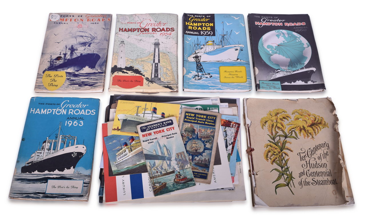 3533 - Mixed Group of Steamship Books, Brochures, Travel Guides, Post Cards, Magazine, Menu, and More thumbnail