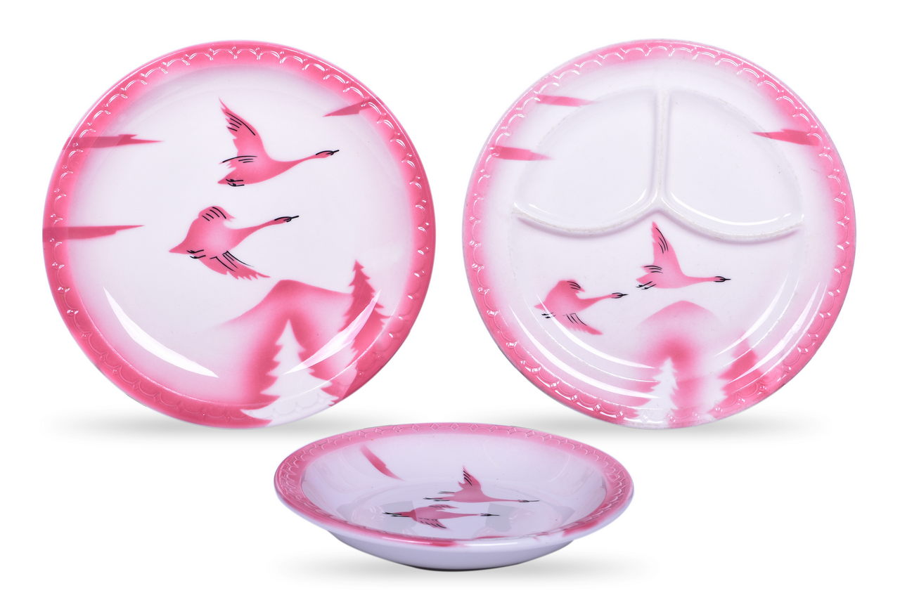 3005 - Chicago, Milwaukee, St. Paul & Pacific Railroad China Traveler Oatmeal Bowl, Dinner Plate, and Divided Grill Plate thumbnail