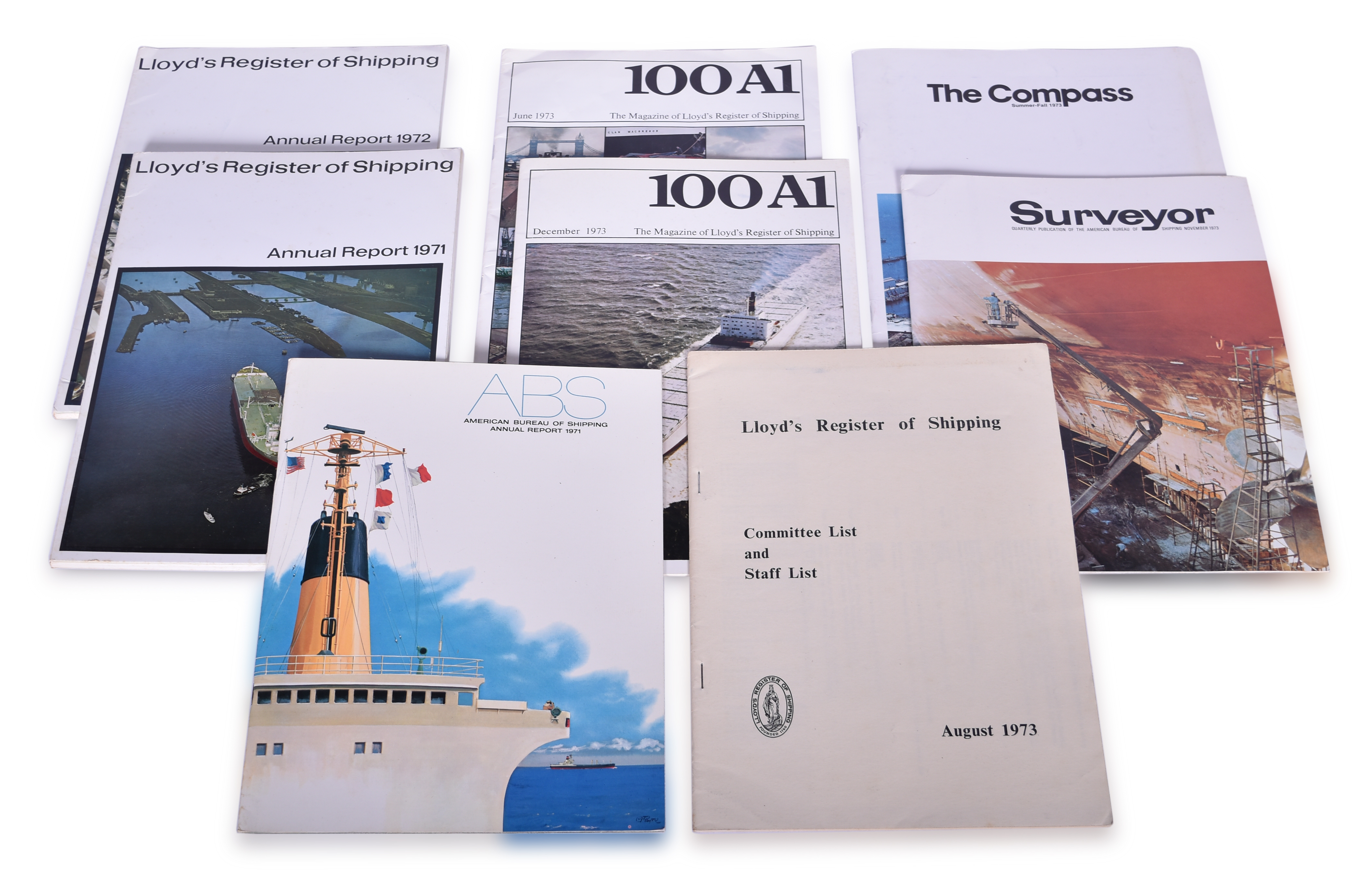 3536A - Eight Early 1970s Nautical Annual Reports and Magazines - Lloyd's Register of Shipping, American Bureau of Shipping and More thumbnail
