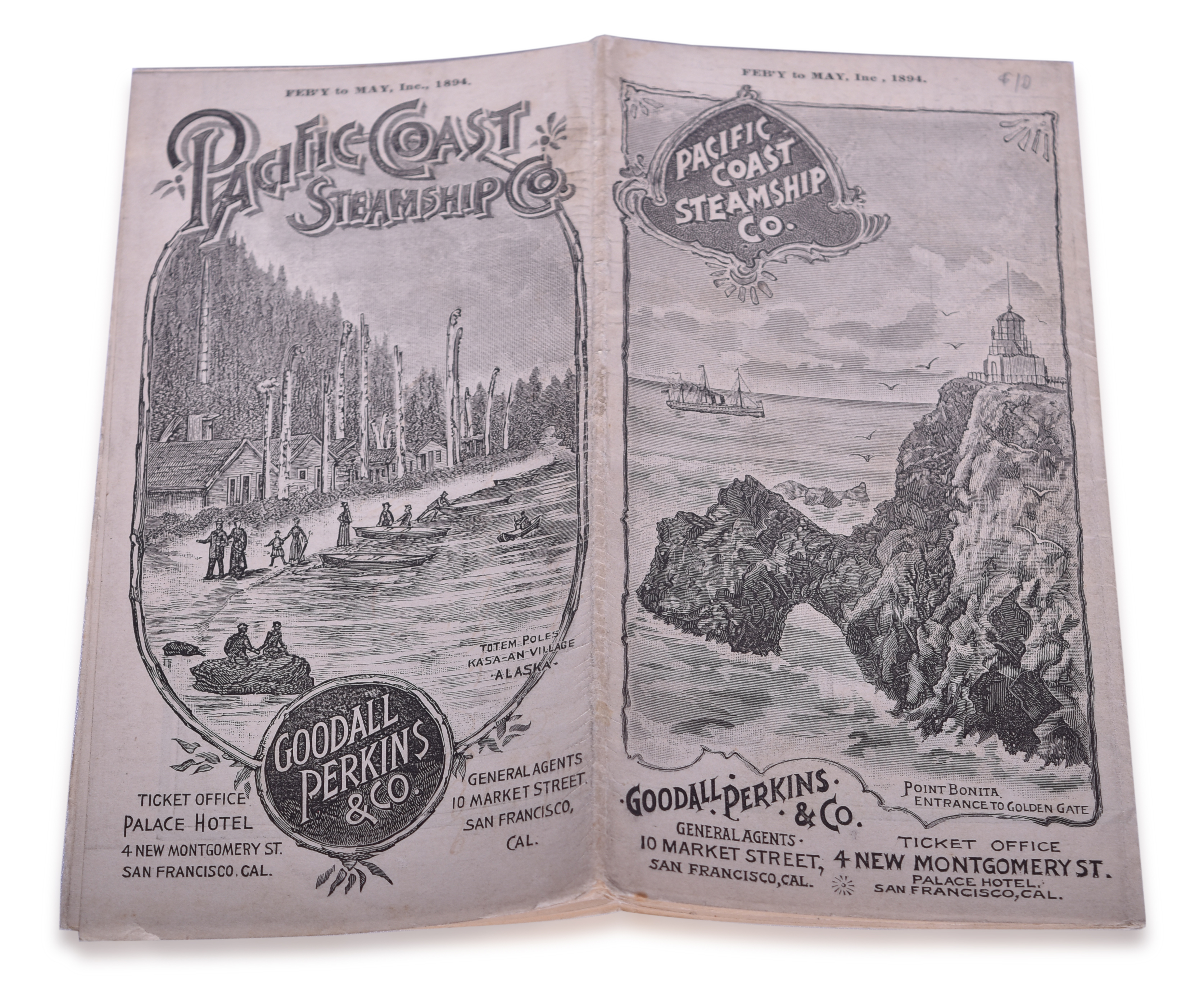3538A - 1894 Pacific Coast Steamship Co. Timetable thumbnail