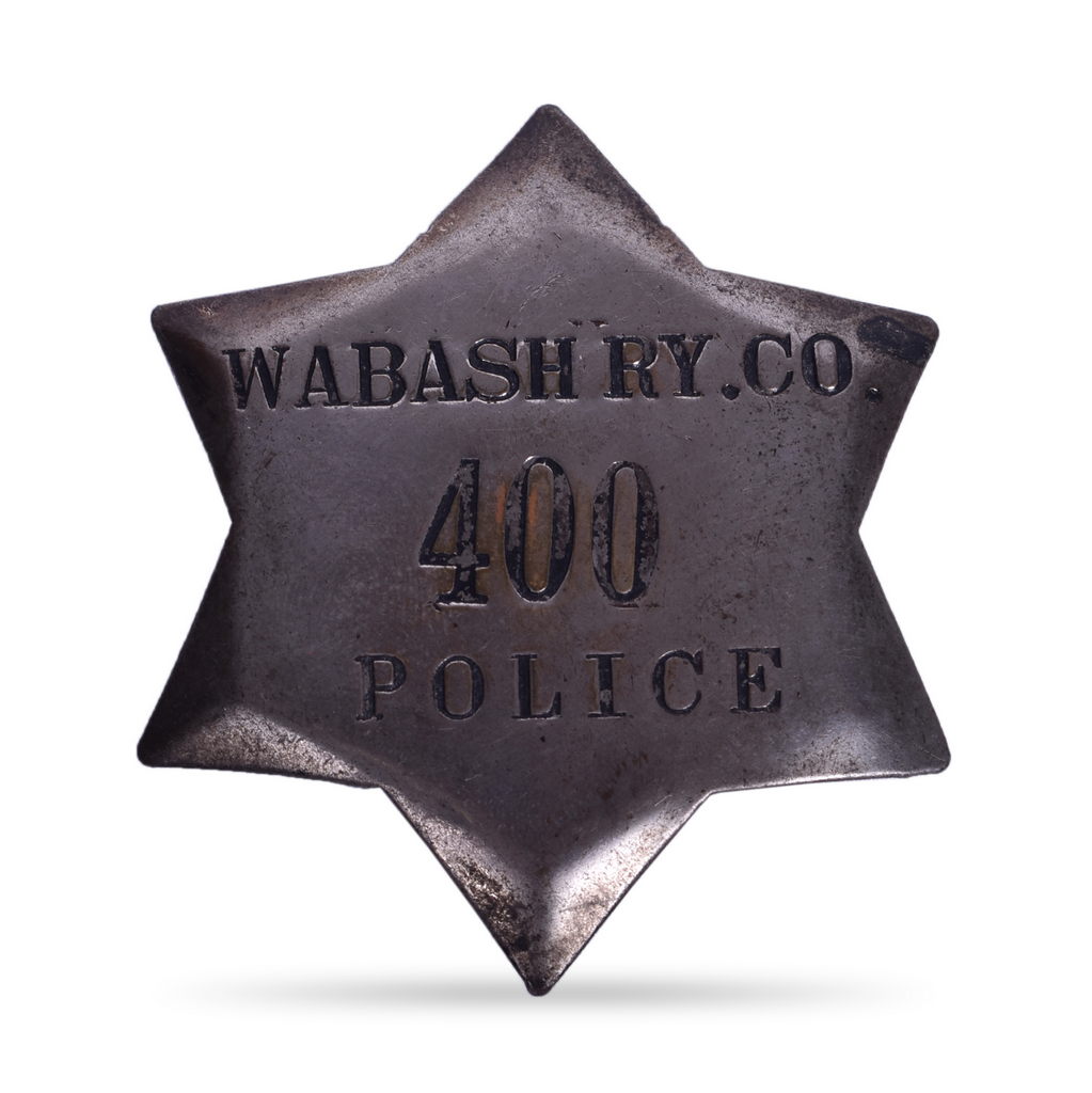3022 - Wabash Railroad Nickel Police Badge thumbnail