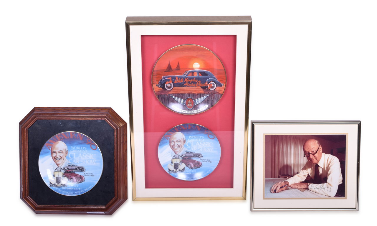 3538 - Gordon Buehrig Signed Photo and Commemorative Plates thumbnail