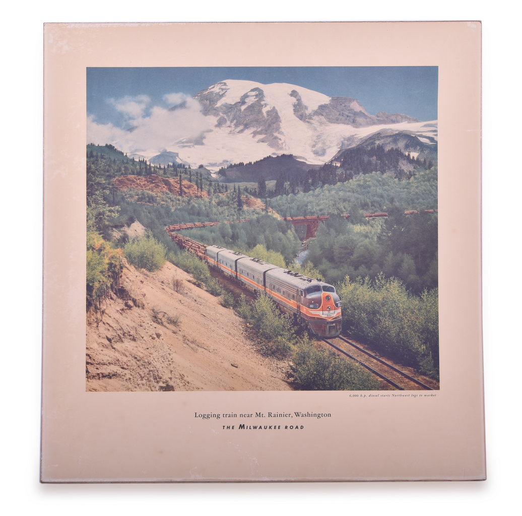 3027 - Milwaukee Road Color Advertising Poster - Diesel Logging Train thumbnail