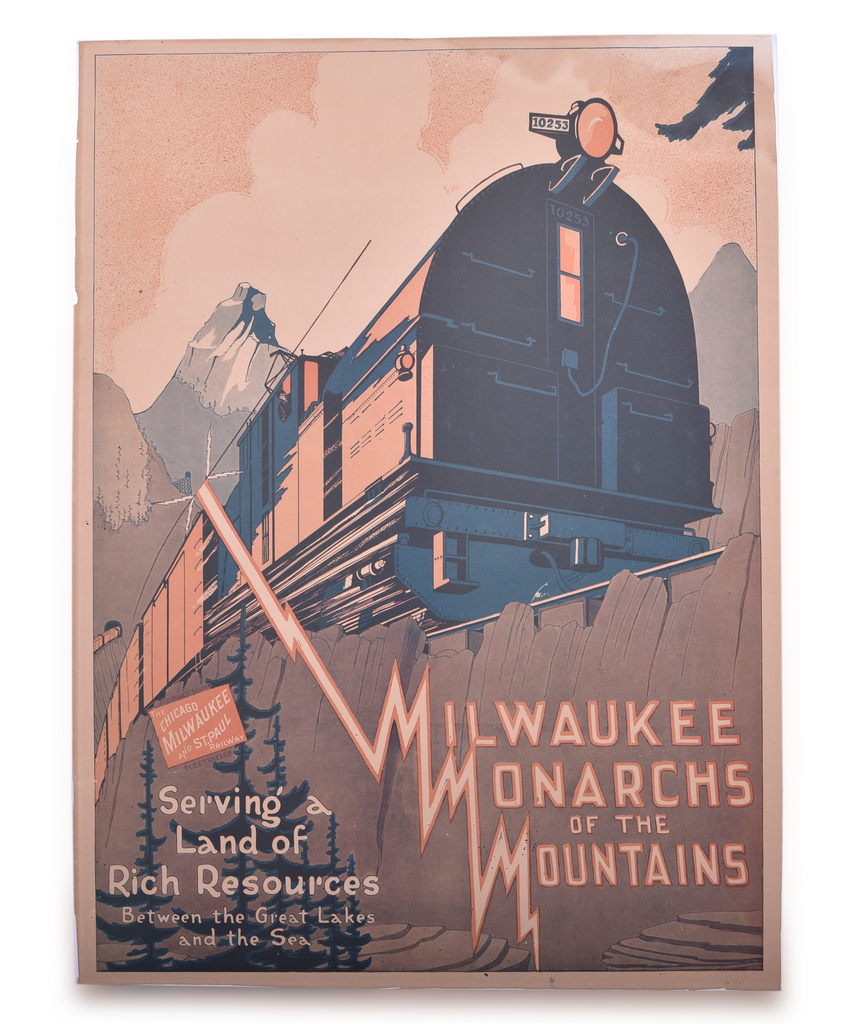 3029 - Chicago, Milwaukee & St. Paul Railway Color Advertising Poster - Monarchs of the Mountains thumbnail