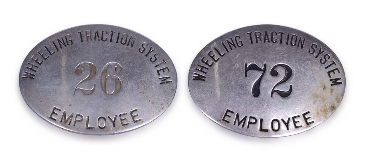 3030 - Pair of Wheeling Traction System Nickel Employee Badges thumbnail