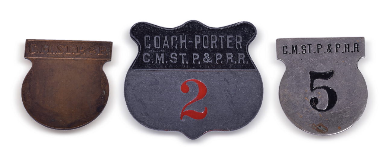 3050 - Three Milwaukee Road Employee Railroad Badges thumbnail