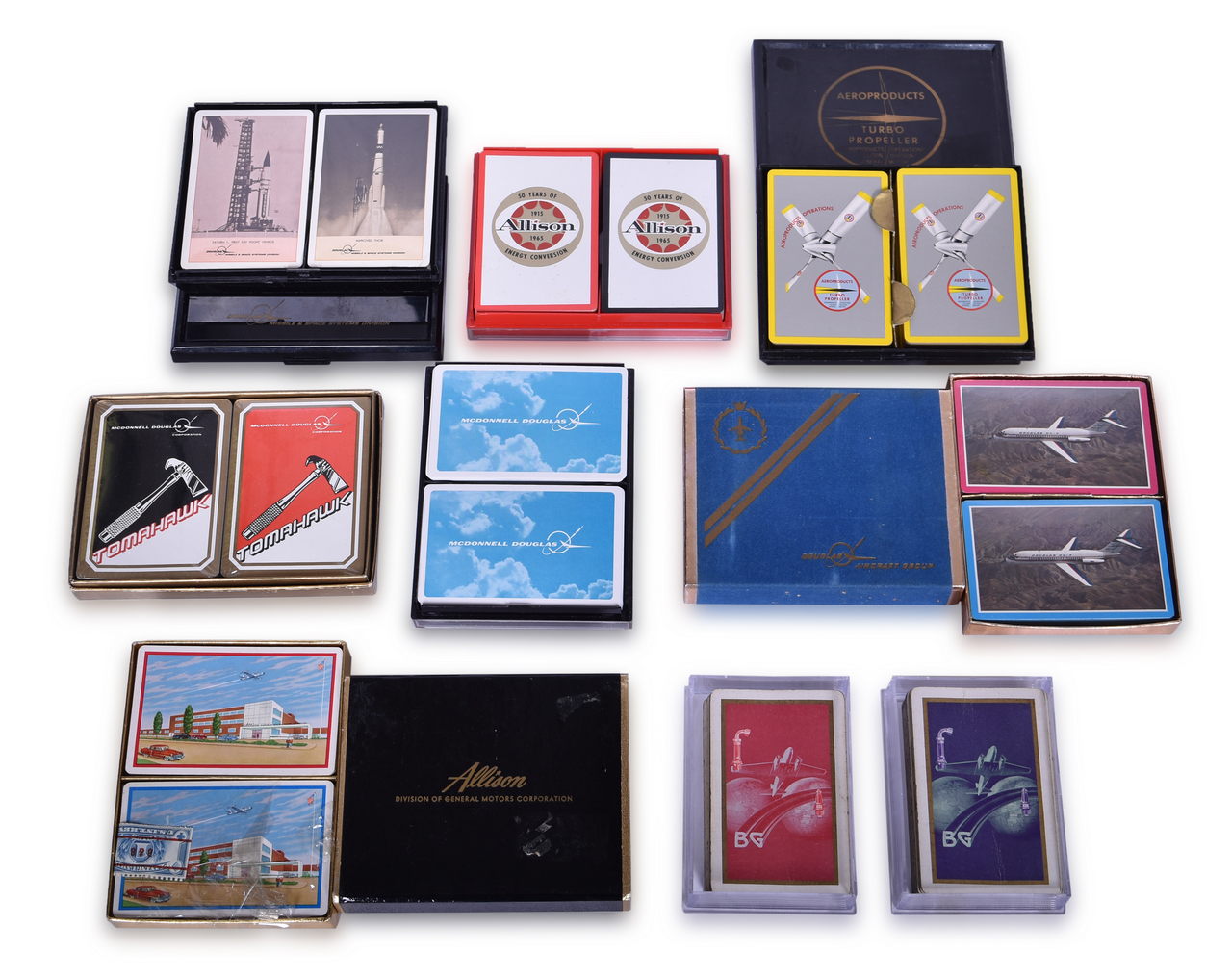 3561 - Sixteen Aeronautical Company Advertising Playing Card Decks - McDonnell Douglas, Allison, General Motors, and BG thumbnail