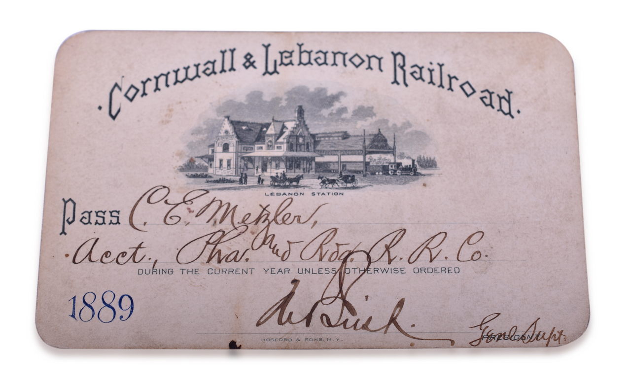 3059 - 1889 Cornwall & Lebanon Railroad Annual Pass thumbnail