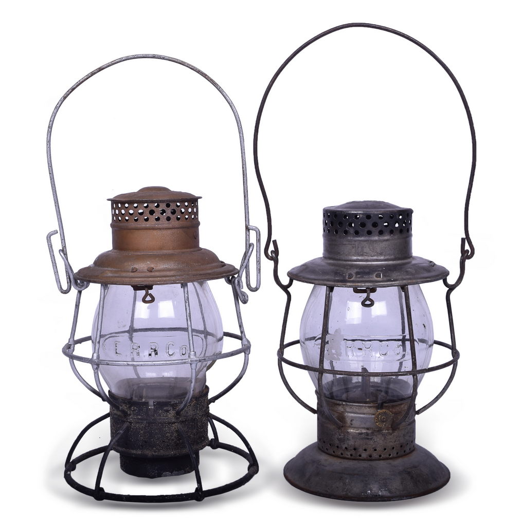 3060 - Pair of Erie Railroad Adams & Westlake and Dietz Railroad Lanterns thumbnail