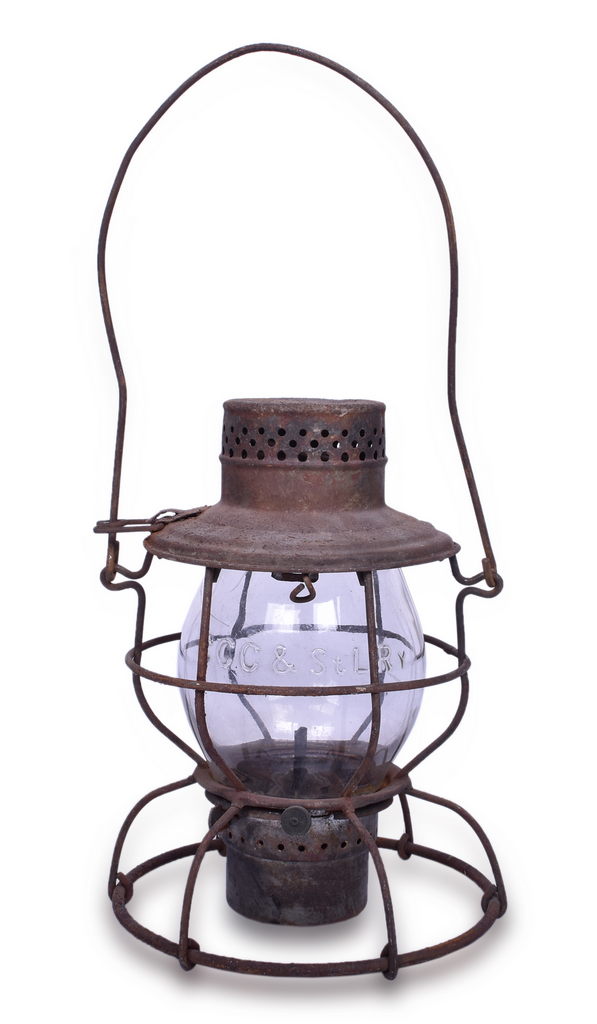 3068 - Handlan Big Four Railroad Lantern w/ Clear Cast CCC & StL Ry Globe thumbnail