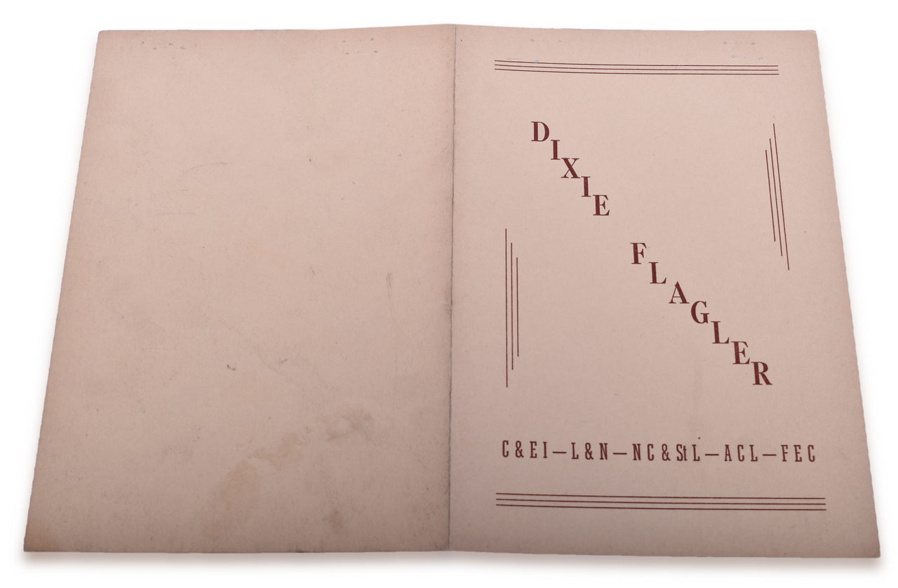 3069 - Dixie Flagler Menu - Chicago & Eastern Illinois, Louisville and Nashville, NC&StL, ACL, and FEC Railroad thumbnail