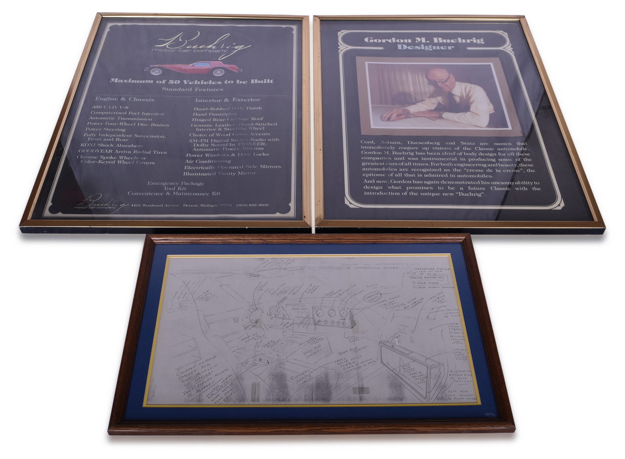 3578 - Buehrig Motor Car Specifications Poster & Interior Design Sketch thumbnail