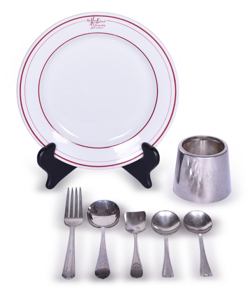 3585 - Seven Pieces of Steamship Silver and China - Detroit & Cleveland, New England, New South Wales, and Chicago Duluth & Georgia Bay Transit thumbnail