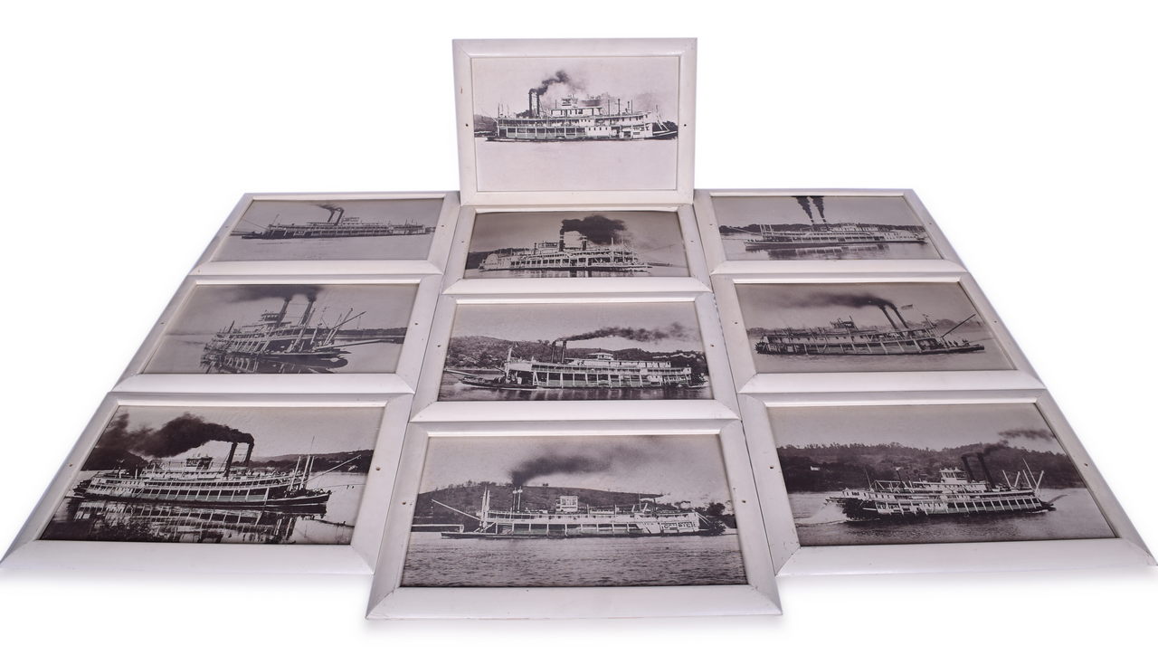 3591 - Ten Framed Steamer Ferry Boat Black and White Photographs - Indiana, Kentucky, Ohio, and More thumbnail