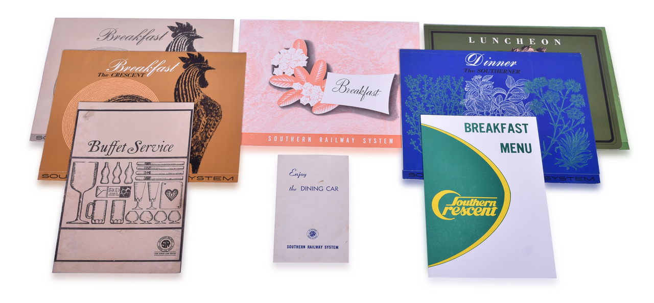 3099 - Nine Southern Railway Menus - Crescent, Southerner, and More thumbnail