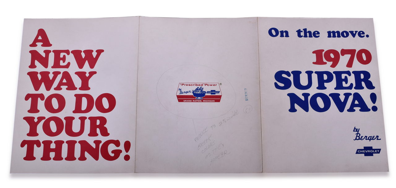 3663 - 1970 Berger Chevrolet Super Nova Fold Out Brochure thumbnail