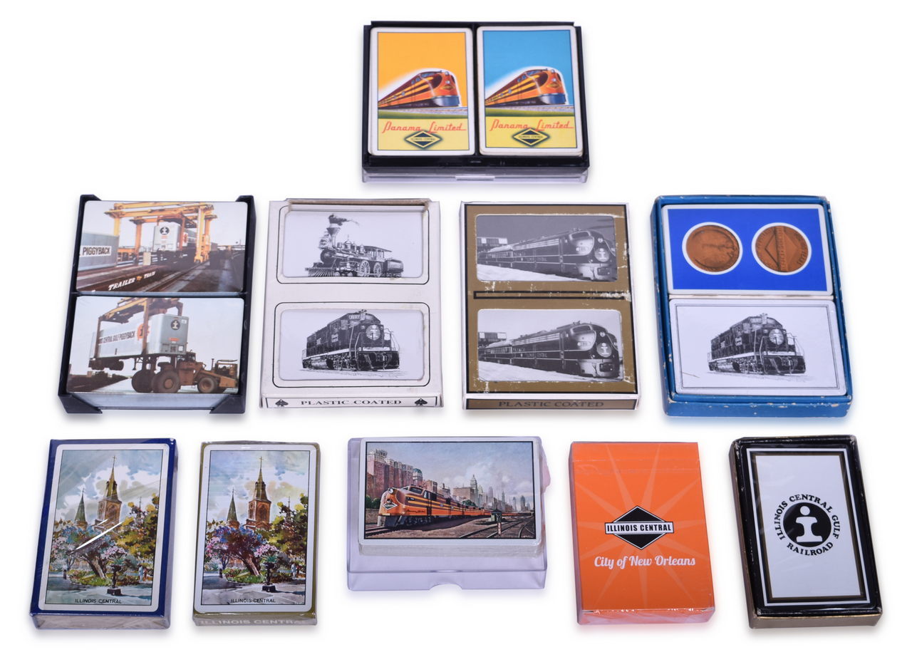 3109 - Fifteen Illinois Central and Illinois Central Gulf Railroad Playing Card Decks thumbnail