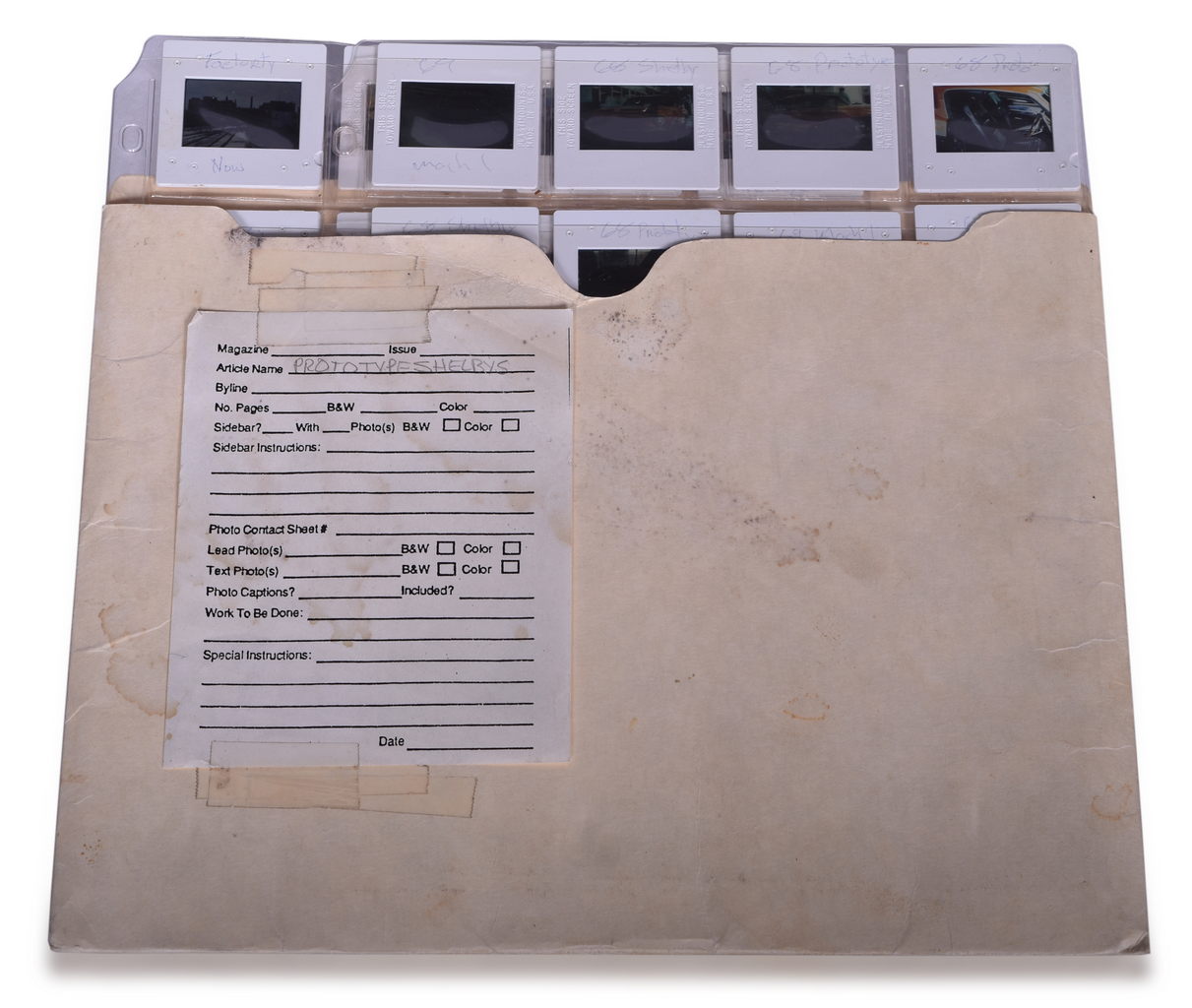 3633 - Thirty-Seven Shelby Mustang Prototype 35 mm Slides - Crash Test, Mach I Prototype, Factory Production, and More thumbnail