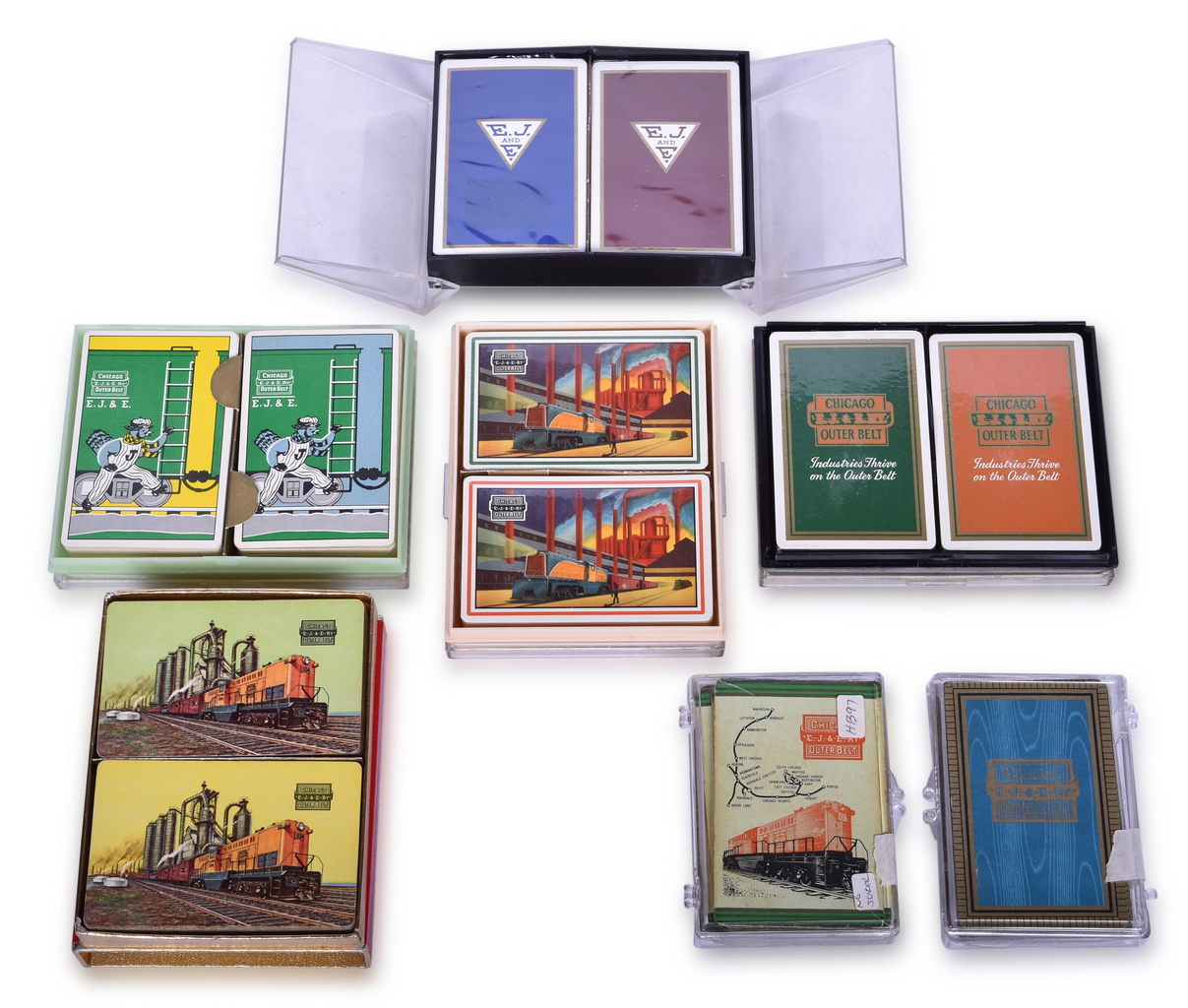 3133 - Twelve Elgin Joliet & Eastern Railroad Chicago Outer Belt Playing Card Decks thumbnail