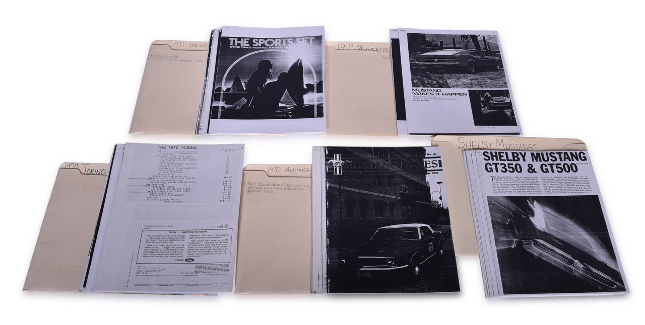 3648 - Five Ford Research Folders - 1970 and '71 Mustang, Shelby Mustang, '70 and '71 Torino thumbnail